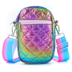 Girls Casual Reflective Crossbody Bag Large Capacity Phone Bag Coin Purse