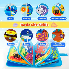 Ocean Busy Book Educational Sensory Toy with Animals Letters & Numbers