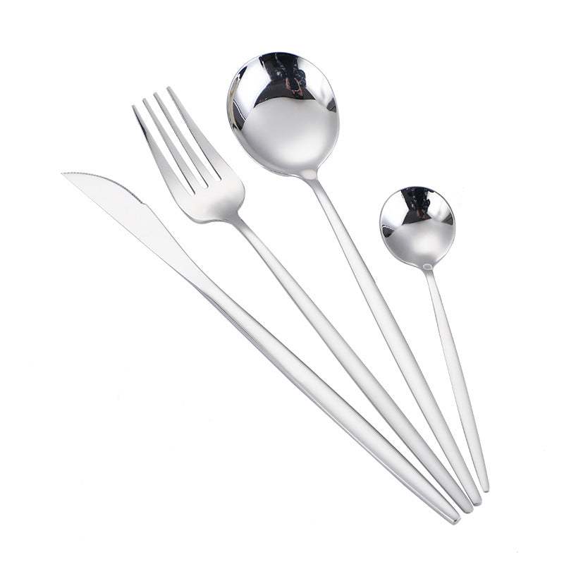 4Pcs Stainless Steel Steak Fork & Spoon Set