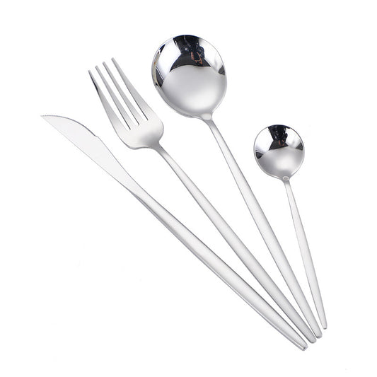 4Pcs Stainless Steel Steak Fork & Spoon Set