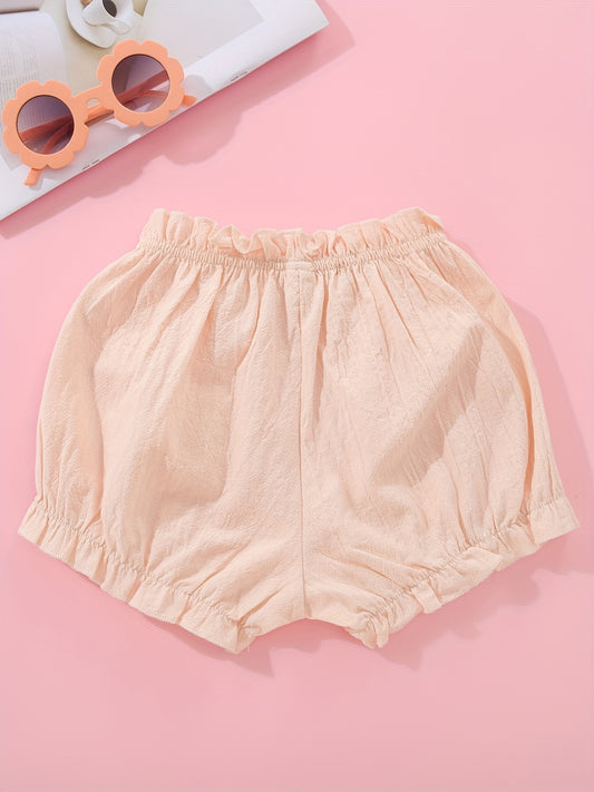 Toddler Girls Cotton Ruffle Trim Shorts Kids Summer Clothes