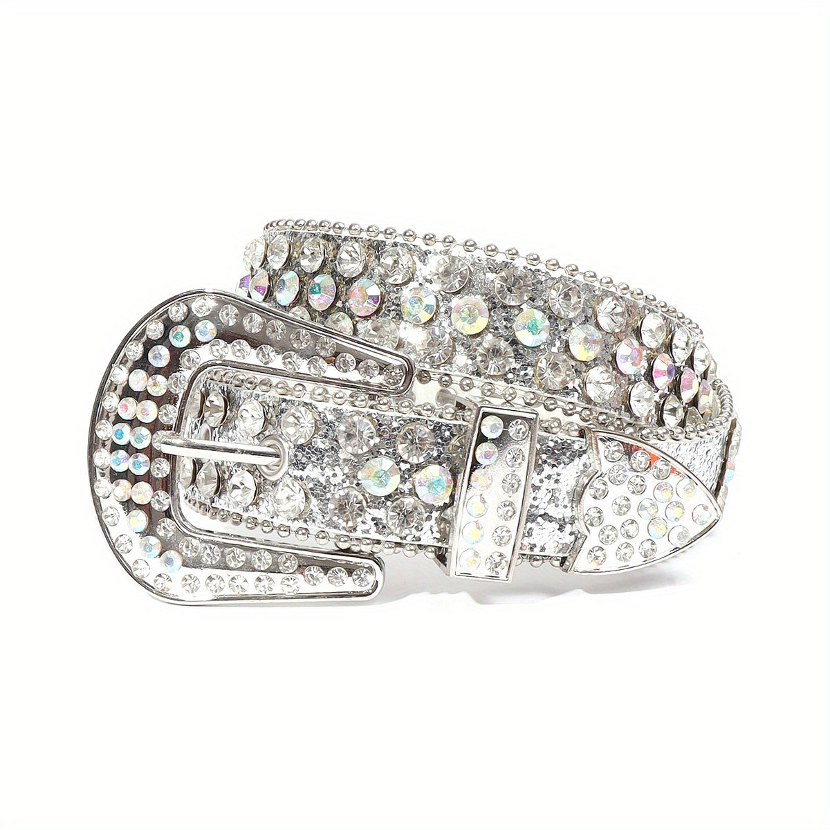 Kids Rhinestone Western Leather Belt for Boys Girls