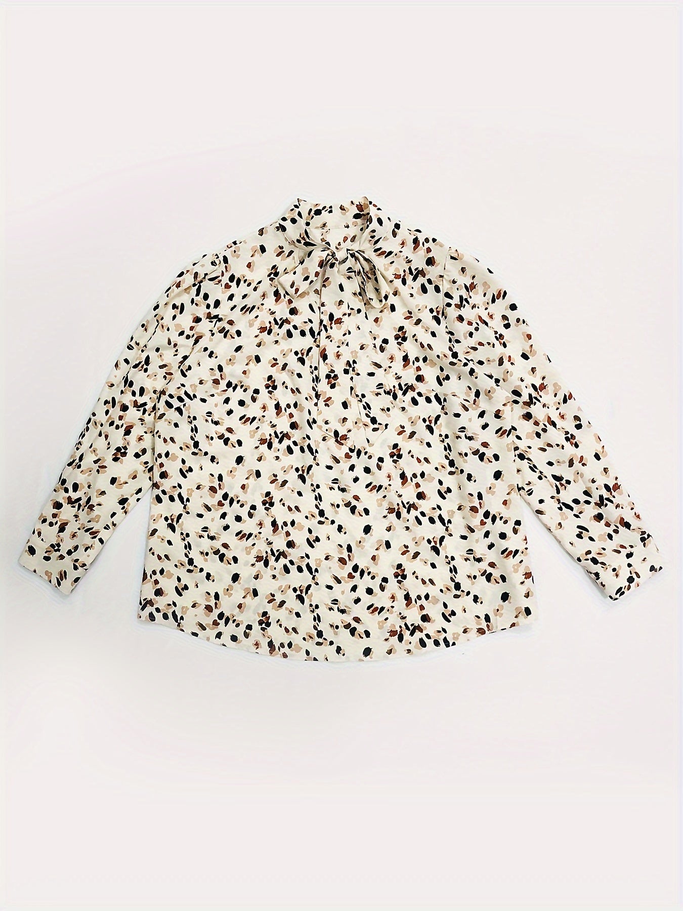  Casual Blouse Women's Plus Random Print Lantern Sleeve