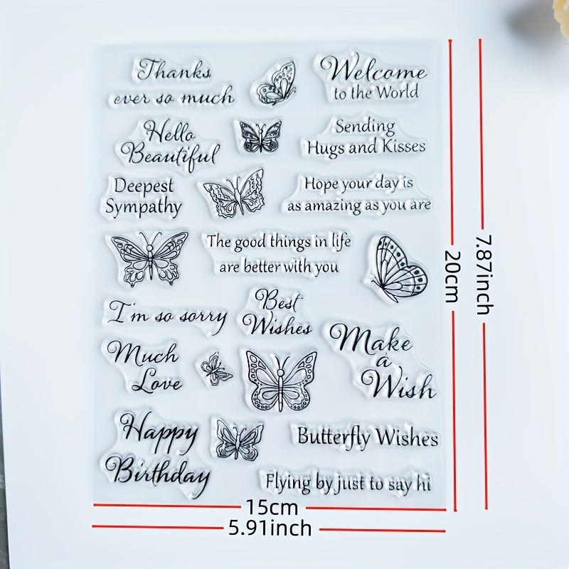 Butterfly Small Talk Silicone Stamp for Card Making DIY Log