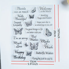 Butterfly Small Talk Silicone Stamp for Card Making DIY Log