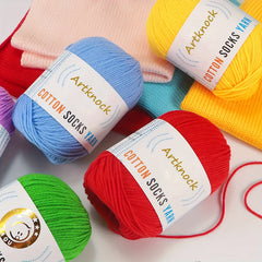 2pcs 50g Cotton Socks Yarn Hand Knitting Markers Crochet DIY Knitting Supplies