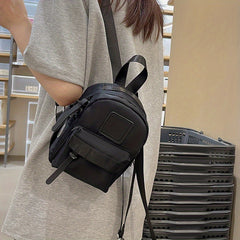 Mini Solid Backpack Purse Quilted Detail Shoulder Phone Bag