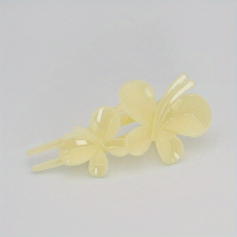 Acrylic Butterfly Hair Claw Solid Hair Clip Backe Head Clip