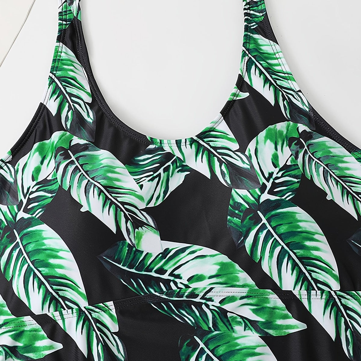 Tropical Print Bikini Set Women's Plus Swimsuit Set