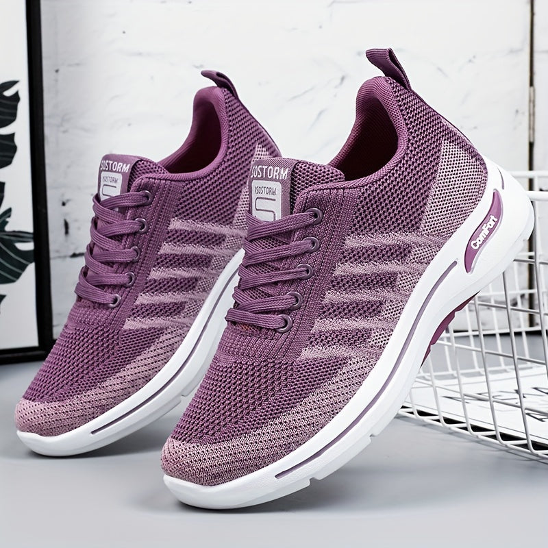 Women's Knit Sports Shoes Breathable Low Top Running & Jogging Sneakers