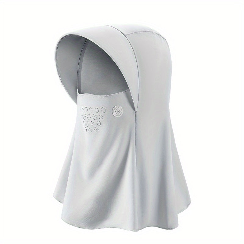 Sun Proof Hoodie Face Covering With Brim Mesh Ice Mask Neck Gaiter