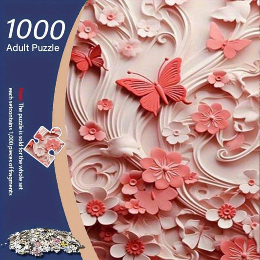 3D Relief Butterfly & Flower Sea Puzzle Romantic Healing Collage