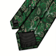 Paisley Silk Tie Set For Men Wedding Neck Tie Clips Men's Gift