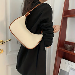 Minimalist Baguette Bag Stylish Zipper Underarm All Match Armpit Crescent Bag