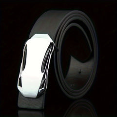 1pc Buckle Belt Sports Car Smooth Buckle Belt Suit Belt For Men