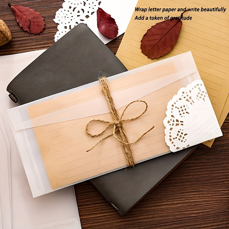 10pcs Sulfuric Acid Paper Transparent Envelope Minimalist Artistic Postcard