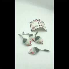 Rabbit Fur Cat Toy with Rattling Sound