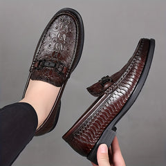 Men's Horsebit Loafer Slip On Textured Shoes