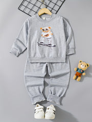 Boy's Cartoon Animal Print Set