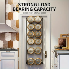 6-in-1 Over Door Pantry Organizer Heavy Duty Metal Rack