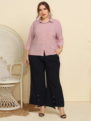 Women's Plus High Rise Flared Pants With Pockets