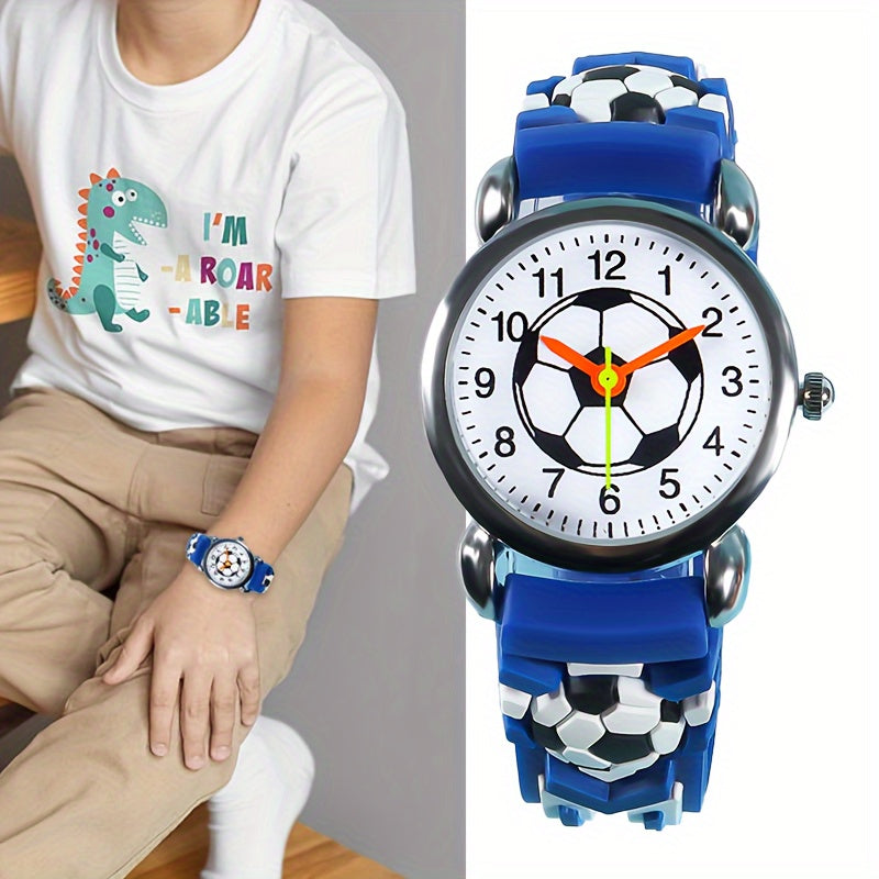 Kids' Soccer 3D Print Quartz Watch for Students