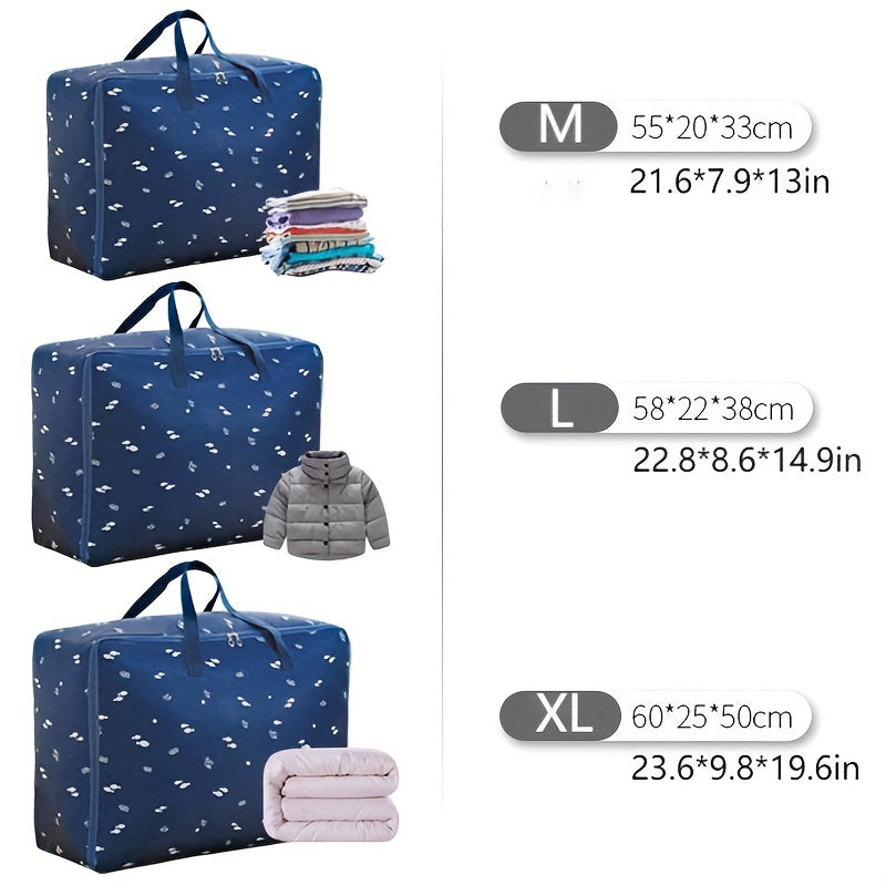 3 Pcs Travel Storage Bag Large Capacity Organizer Zipper Handles