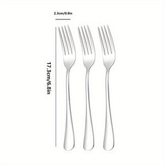 6pcs Stainless Steel Dinner Salad Dessert Forks Mirror Polished