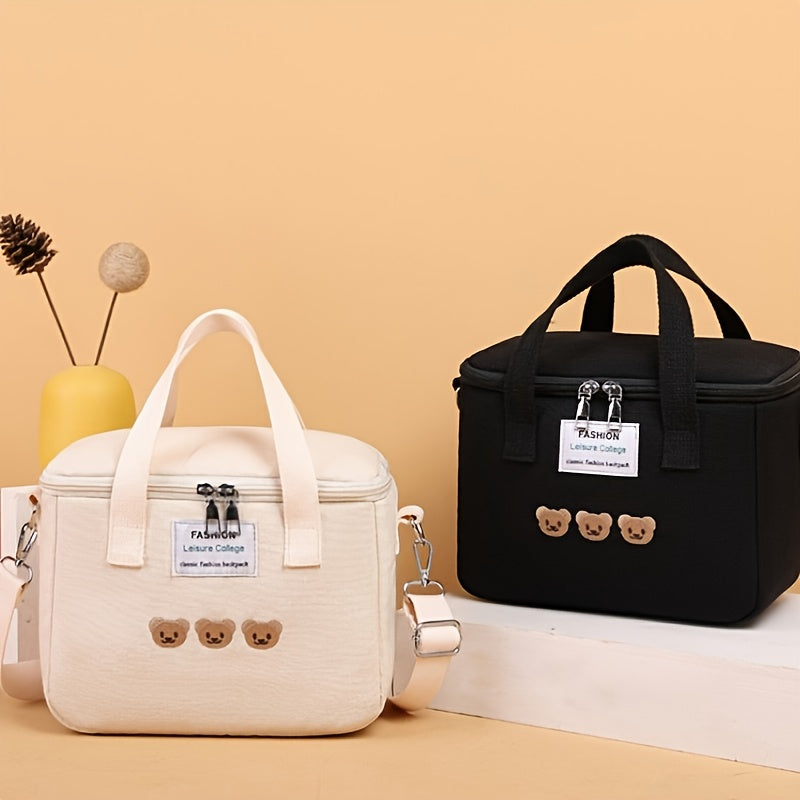 Large Capacity Insulated Lunch Bag for Students Canvas Mummy Bag