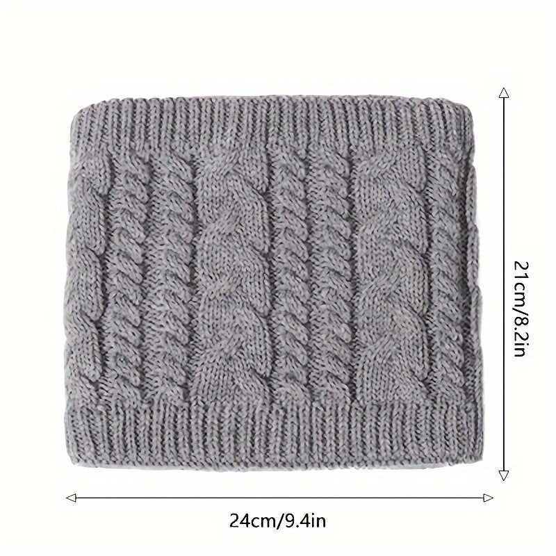 Winter Velvet Knitted Scarf Ring Outdoor Headgear Neck Gaiter
