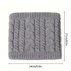 Winter Velvet Knitted Scarf Ring Outdoor Headgear Neck Gaiter
