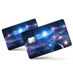 2pcs Universe Starry Sky Credit Card Sticker