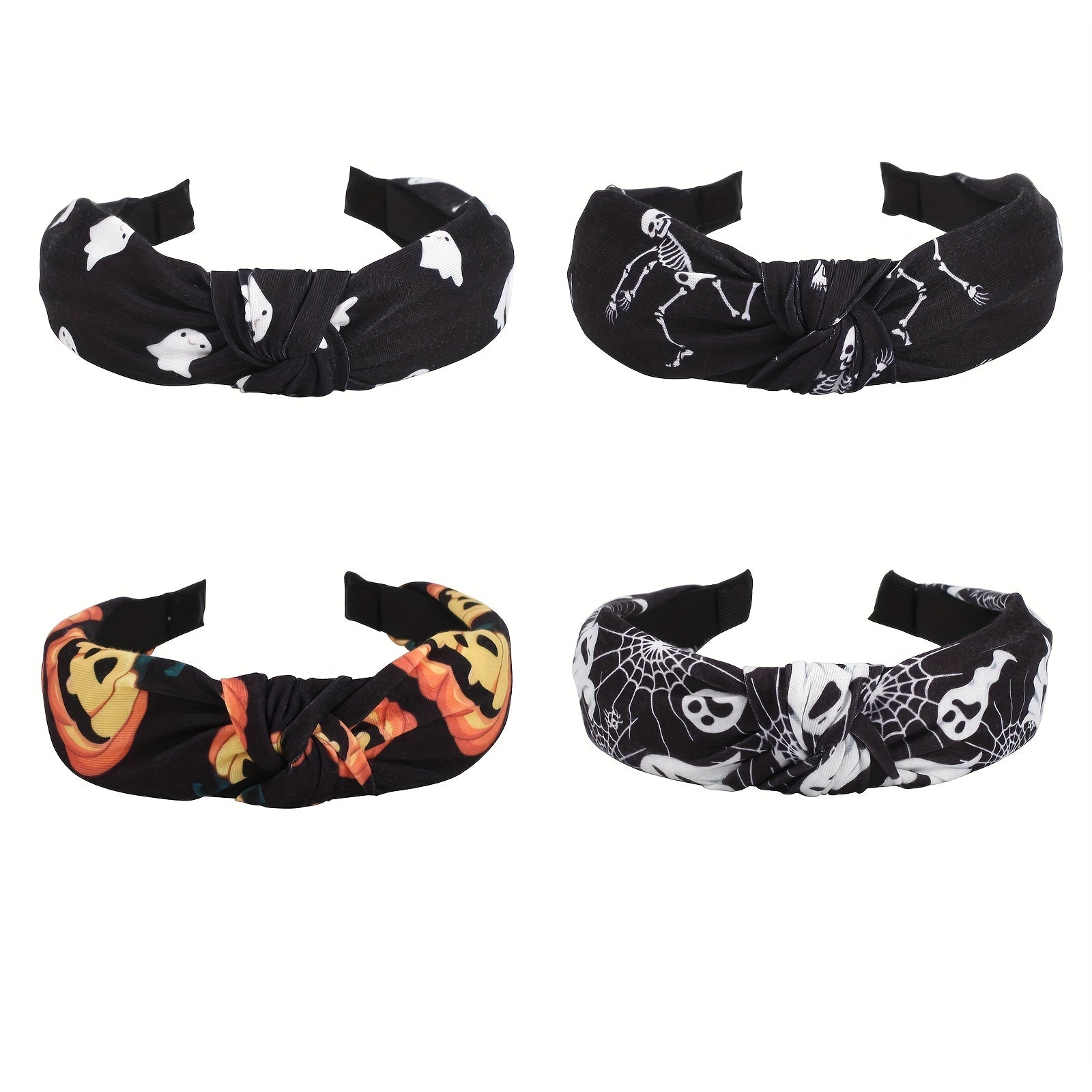 Halloween Ghost Print Headband Pumpkin Spider Web Pattern Headdress