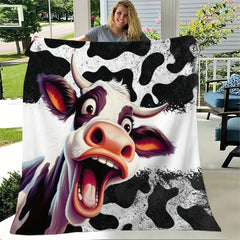 Creative Little Cow Printed Blanket for Bed & Travel