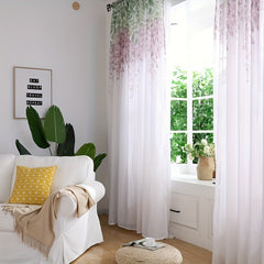 1pc Flower Pattern Window Sheer Curtain for Home Decoration