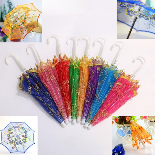 2pcs Colorful Lace Umbrella Set for Dollhouse Photography Props