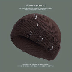 Candy Knit Hat Brooch Unisex Hip Hop Skull Hat