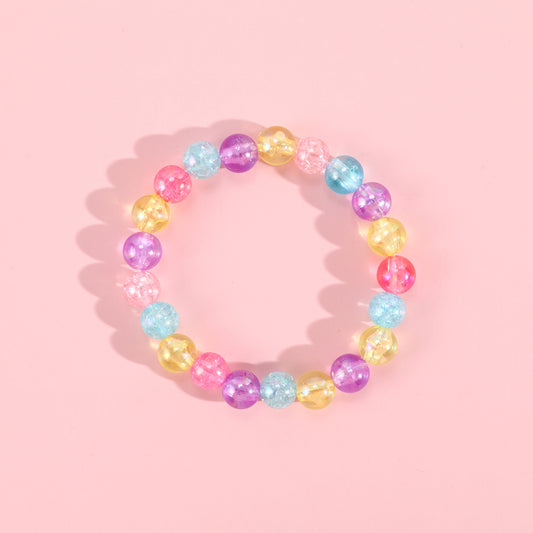Rainbow Beaded Bracelets for Girls