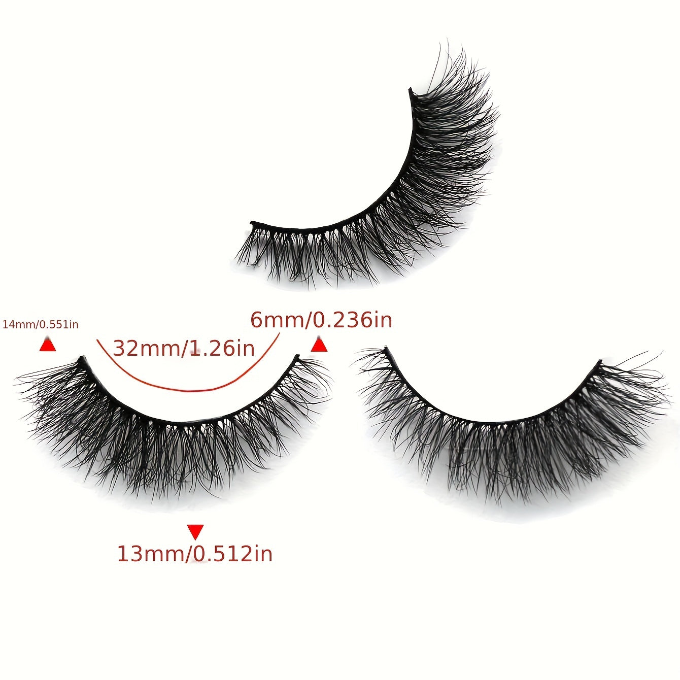 7 Pairs False Eyelashes Thick Curling 13mm Wispy False Eyelash