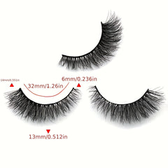 7 Pairs False Eyelashes Thick Curling 13mm Wispy False Eyelash
