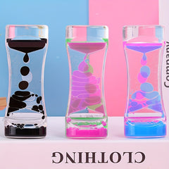 Colorful Acrylic Liquid Sand Timer with Vibrant Bubbles