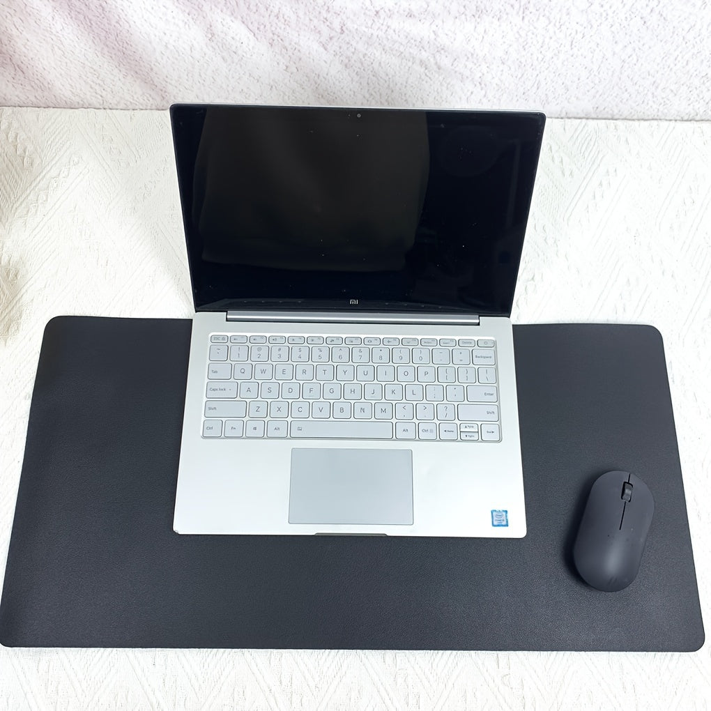 Pink Navy Gray Faux Leather Mouse Pad Set