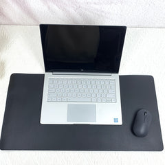 Pink Navy Gray Faux Leather Mouse Pad Set