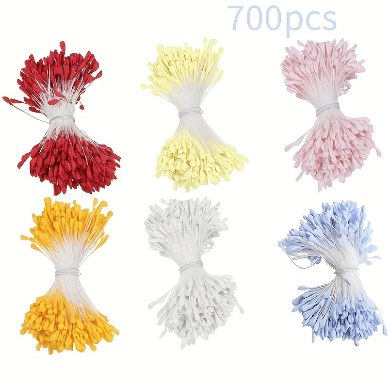 700pcs Double Headed Pipe Cleaner Stamens with Pearl Heads for Crafts