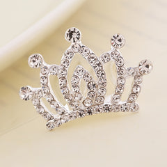 Mini Rhinestone Tiara Comb Silvery Crystal Crown Costume Birthday Crowns Hairpi