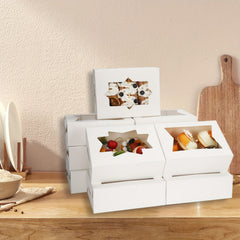 24pcs Cookie Bags Bread Boxes With Windows For Gift Packaging