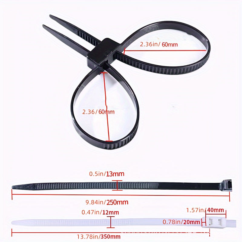 2pcs Double Hole Double Buckle Plastic Nylon Ties Pack