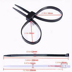 2pcs Double Hole Double Buckle Plastic Nylon Ties Pack