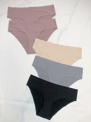 5 Seamless Solid Briefs Comfy & Breathable Low Waist Panties