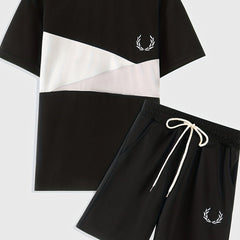 2pcs Boys Casual Print Tee & Shorts Set Summer Kids Clothing